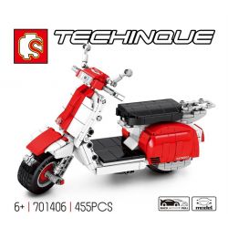 SEMBO 701406 non  XE MÁY CỪU NHỎ bộ đồ chơi xếp lắp ráp ghép mô hình  VESPA Kỹ Thuật Công Nghệ Cao Mô Hình Phương Tiện 455 khối
