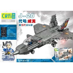 CAYI 2254 non  MÁY BAY CHIẾN ĐẤU TÀNG HÌNH J-20 bộ đồ chơi xếp lắp ráp ghép mô hình National Weapon Vũ Khí Quốc Gia 371 khối