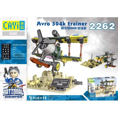 CAYI 2262 non  HUẤN LUYỆN VIÊN APHRODITE 504K bộ đồ chơi xếp lắp ráp ghép mô hình National Weapon AVRO 504K TRAINER Vũ Khí Quốc Gia 405 khối