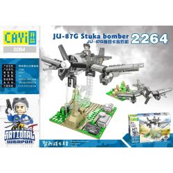 CAYI 2264 non  MÁY BAY NÉM BOM JU-87G STUKA bộ đồ chơi xếp lắp ráp ghép mô hình National Weapon JU-87G STUKA BOMBER Vũ Khí Quốc Gia 410 khối