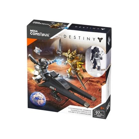 MEGA BLOKS FFB57 non  S-34 RAVENSTEEL bộ đồ chơi xếp lắp ráp ghép mô hình The  Ninjago Movie S-34 RAVENSTEEL SPARROW Ninja Lốc Xoáy 97 khối