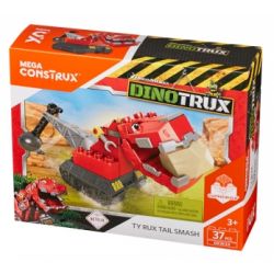 MEGA BLOKS DXW44 non  OVERLORD LONGTAI. bộ đồ chơi xếp lắp ráp ghép mô hình Dinotrux TY RUX TAIL SMASH Khủng Long Máy 37 khối