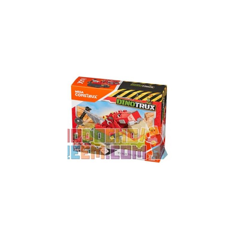MEGA BLOKS DXW44 non  OVERLORD LONGTAI. bộ đồ chơi xếp lắp ráp ghép mô hình Dinotrux TY RUX TAIL SMASH Khủng Long Máy 37 khối