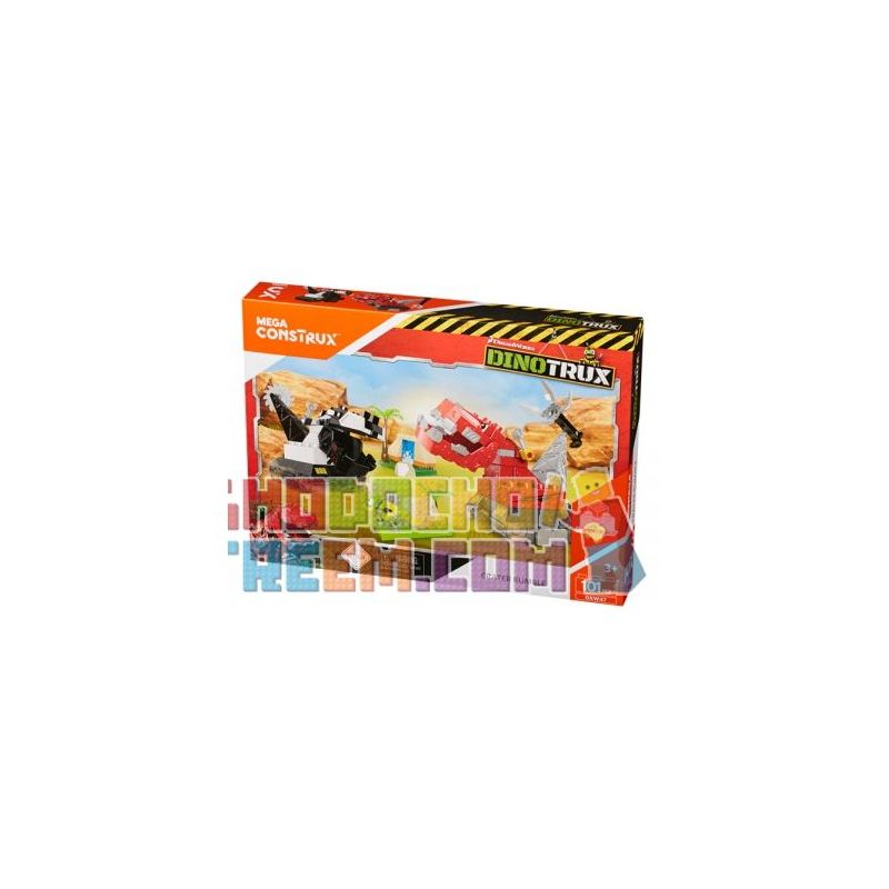 MEGA BLOKS DXW47 non  MIỆNG NÚI LỬA ẦM bộ đồ chơi xếp lắp ráp ghép mô hình Dinotrux CRATER RUMBLE Khủng Long Máy 101 khối