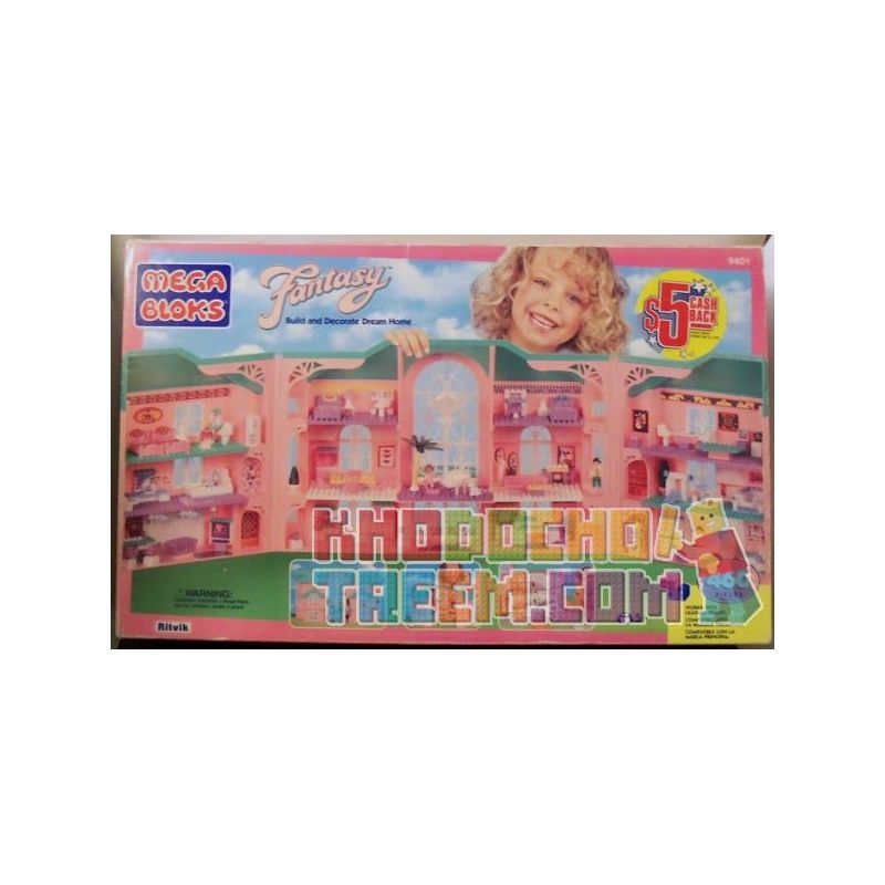 MEGA BLOKS 9401 non  NGÔI NHÀ MƠ ƯỚC bộ đồ chơi xếp lắp ráp ghép mô hình  DREAM HOUSE Các Bạn Gái 460 khối