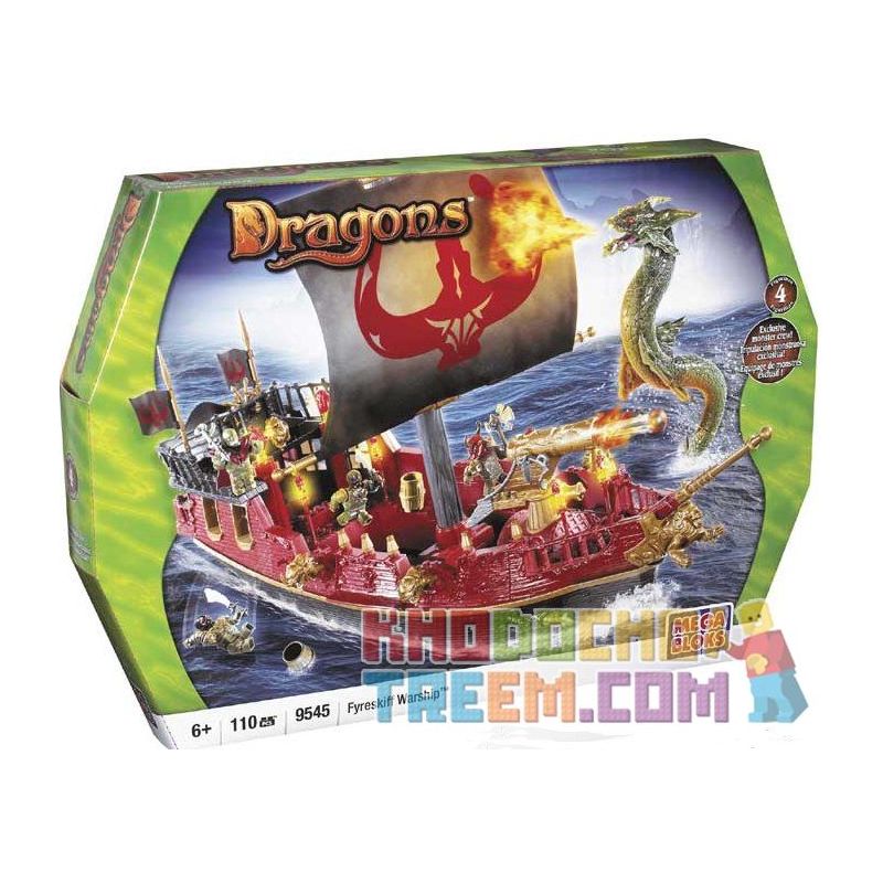 MEGA BLOKS 9545 non  TÀU CHIẾN FYRESKIFF bộ đồ chơi xếp lắp ráp ghép mô hình FYRESKIFF WARSHIP 110 khối
