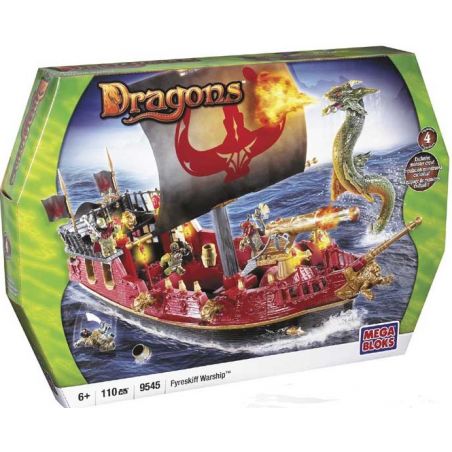 MEGA BLOKS 9545 non  TÀU CHIẾN FYRESKIFF bộ đồ chơi xếp lắp ráp ghép mô hình FYRESKIFF WARSHIP 110 khối