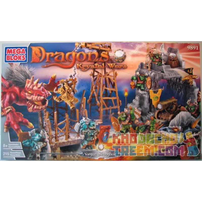 MEGA BLOKS 9891 non  CĂN CỨ VORGAN bộ đồ chơi xếp lắp ráp ghép mô hình VORGAN STRONGHOLD 215 khối