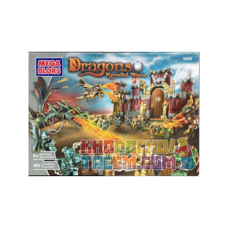MEGA BLOKS 9898 non  LÂU ĐÀI DRAIGAR bộ đồ chơi xếp lắp ráp ghép mô hình Medieval Castle DRAIGAR CASTLE Chiến Tranh Trung Cổ 485 khối