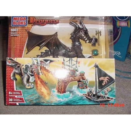 MEGA BLOKS 9807 non  CUỘC TẤN CÔNG ĐẠI DƯƠNG CỦA WIZARD bộ đồ chơi xếp lắp ráp ghép mô hình WIZARD'S SEA ASSAULT 30 khối