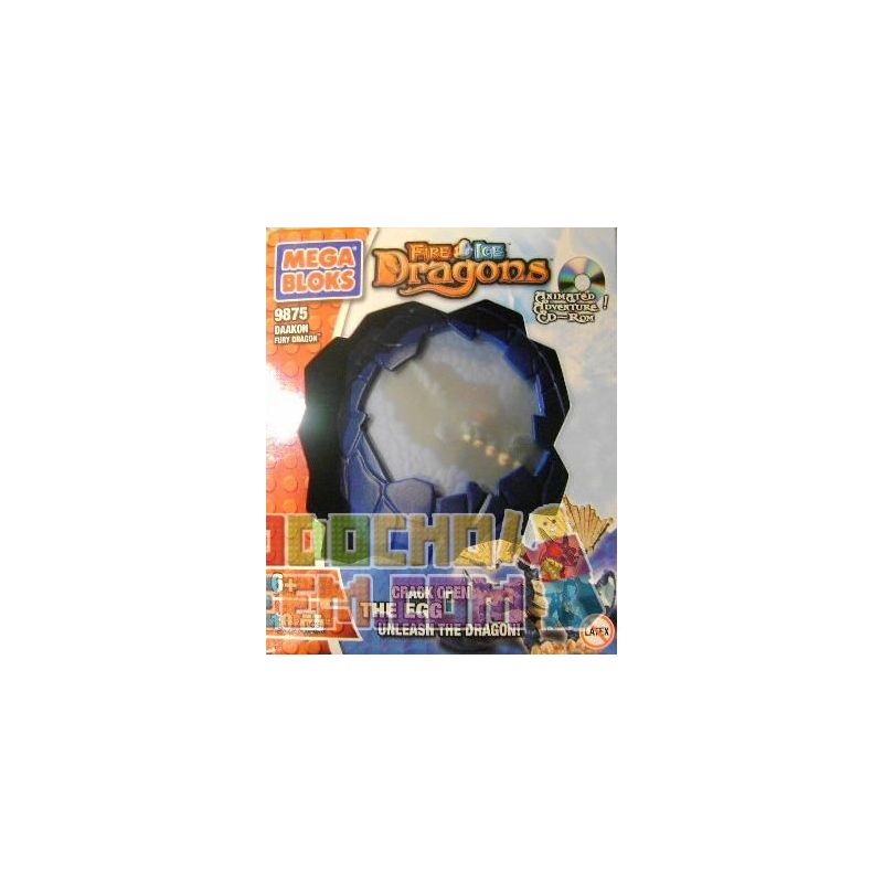 MEGA BLOKS 9875 non  RỒNG BĂNG bộ đồ chơi xếp lắp ráp ghép mô hình ICE DRAGON 10 khối