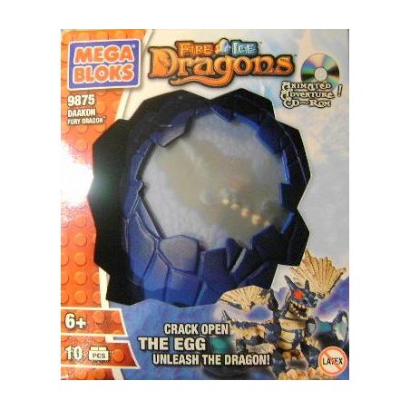 MEGA BLOKS 9875 non  RỒNG BĂNG bộ đồ chơi xếp lắp ráp ghép mô hình ICE DRAGON 10 khối