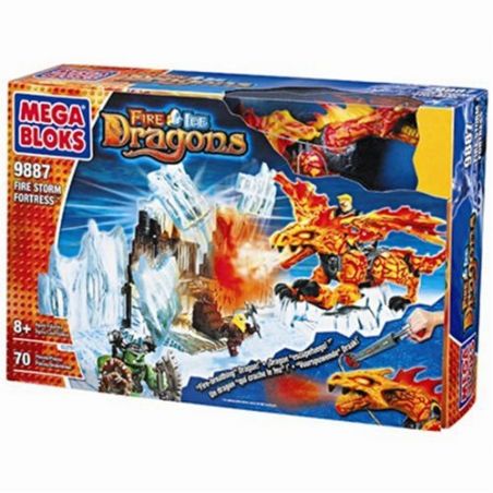 MEGA BLOKS 9887 non  PHÁO ĐÀI FLAME STORM. bộ đồ chơi xếp lắp ráp ghép mô hình FIRE STORM FORTRESS 70 khối