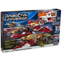 MEGA BLOKS 95214 non  KẺ HỦY DIỆT RỒNG TỐI THƯỢNG bộ đồ chơi xếp lắp ráp ghép mô hình ULTIMATE ACTION DRAGON DESTROYER 215 khối