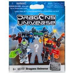 MEGA BLOKS 95102U non  CHIỀU CAO RỒNG - TÚI MÙ MÙA 1 bộ đồ chơi xếp lắp ráp ghép mô hình DRAGONS UNIVERSE - SERIES 1 BLIND PACK 3 khối