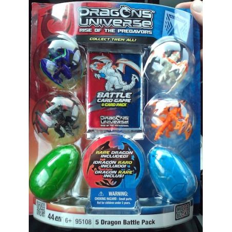 MEGA BLOKS 95108 non  GÓI 5 TRẬN CHIẾN RỒNG bộ đồ chơi xếp lắp ráp ghép mô hình 5 DRAGON BATTLE PACK 44 khối