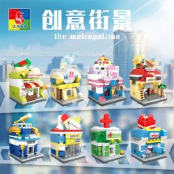 WOMA C0345 0345 non  CHẾ ĐỘ XEM PHỐ SÁNG TẠO bộ đồ chơi xếp lắp ráp ghép mô hình Mini Modular THE METROPOLITAN Đường Phố Thu Nhỏ 800 khối
