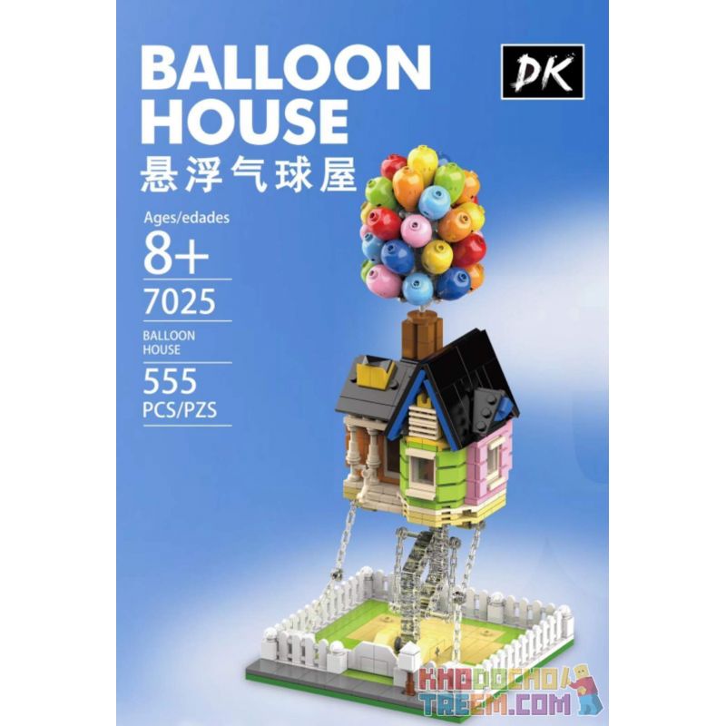 DK 7025 non  NHÀ KHINH KHÍ CẦU bộ đồ chơi xếp lắp ráp ghép mô hình Movie & Game BALLOON HOUSE Phim Và Trò Chơi 555 khối