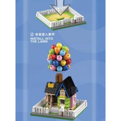 DK 7025 non  NHÀ KHINH KHÍ CẦU bộ đồ chơi xếp lắp ráp ghép mô hình Movie & Game BALLOON HOUSE Phim Và Trò Chơi 555 khối