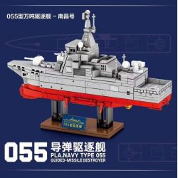 SEMBO 202073 non  KHU TRỤC HẠM 055 TẤN-NANCHANG bộ đồ chơi xếp lắp ráp ghép mô hình Military Army PLA' NAVY TYPE 055 GUIDED-MISSILE DESTROYER Quân Sự Bộ Đội 372 khối