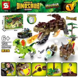 SHENG YUAN SY 1512 non  KHỦNG LONG BẠO CHÚA bộ đồ chơi xếp lắp ráp ghép mô hình Jurassic World DINOSAUR WORLD Thế Giới Khủng Long 988 khối