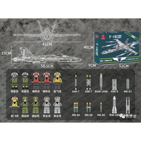 JUHANG 88005 REOBRIX 33022 non  MÁY BAY CHIẾN ĐẤU DỰA TRÊN TÀU SÂN F-18 HORNET bộ đồ chơi xếp lắp ráp ghép mô hình Military Army F18 HORNET STRIKE FIGHTER Quân Sự Bộ Đội 1576 khối