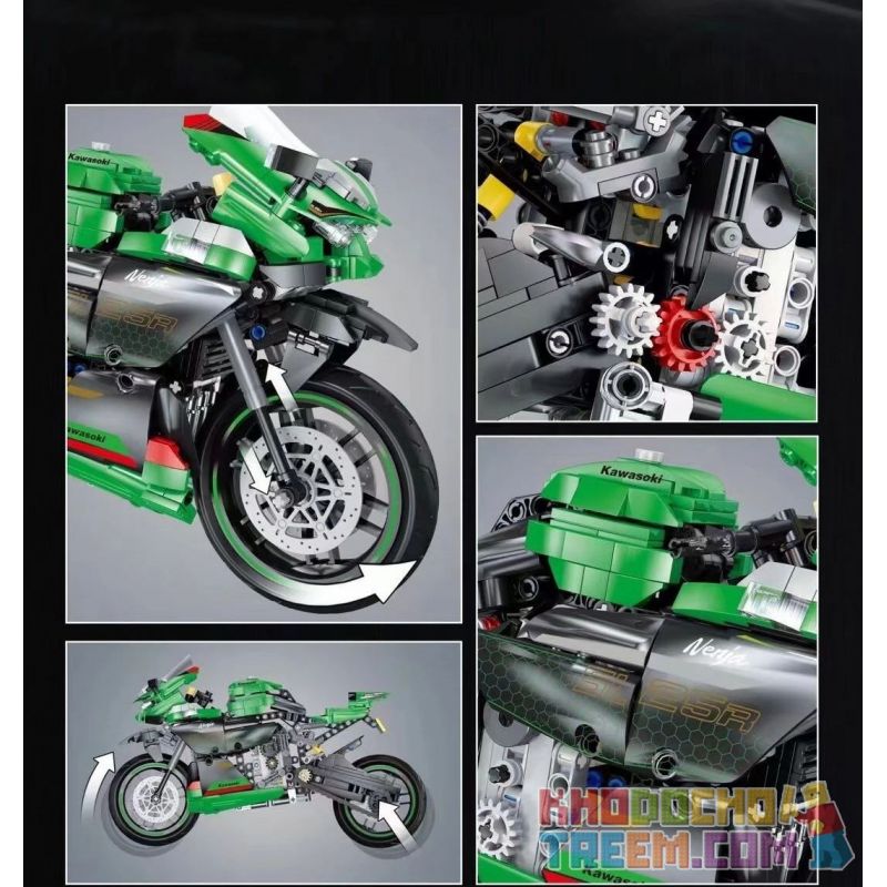 QIZHILE 85004 non  KAWASAKI ZX-25R bộ đồ chơi xếp lắp ráp ghép mô hình  Kỹ Thuật Công Nghệ Cao Mô Hình Phương Tiện 1006 khối