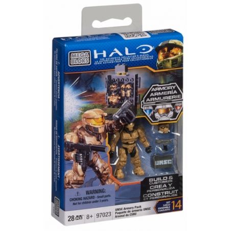 MEGA BLOKS 97023 96951 non  GÓI ÁO GIÁP UNSC bộ đồ chơi xếp lắp ráp ghép mô hình Movie & Game UNSC ARMOR PACK Phim Và Trò Chơi 28 khối