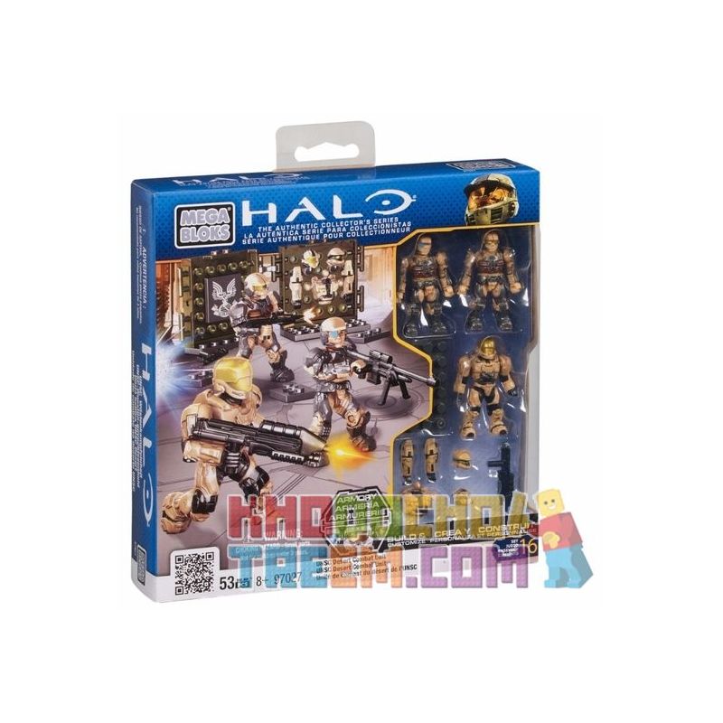 MEGA BLOKS 97027 96958 non  ĐƠN VỊ CHIẾN ĐẤU SA MẠC UNSC bộ đồ chơi xếp lắp ráp ghép mô hình Movie & Game UNSC DESERT COMBAT UNIT Phim Và Trò Chơi 53 khối