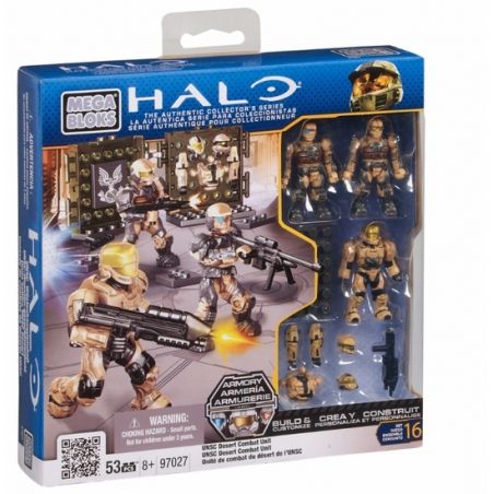 MEGA BLOKS 97027 96958 non  ĐƠN VỊ CHIẾN ĐẤU SA MẠC UNSC bộ đồ chơi xếp lắp ráp ghép mô hình Movie & Game UNSC DESERT COMBAT UNIT Phim Và Trò Chơi 53 khối