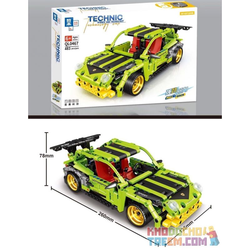 ZHEGAO QL0467 0467 non  911GT2R5 LÙI XE bộ đồ chơi xếp lắp ráp ghép mô hình  Kỹ Thuật Công Nghệ Cao Mô Hình Phương Tiện 483 khối
