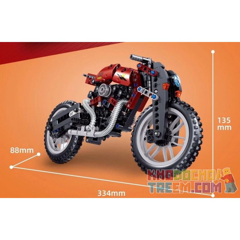 ZHEGAO QL0474 0474 non  XE MÁY CHILONG bộ đồ chơi xếp lắp ráp ghép mô hình  Kỹ Thuật Công Nghệ Cao Mô Hình Phương Tiện 369 khối