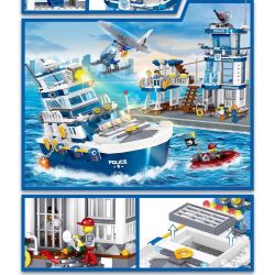 ZHEGAO QL0231 0231 non  TRỤ SỞ CẢNH SÁT HÀNG HẢI bộ đồ chơi xếp lắp ráp ghép mô hình City POLICE Thành Phố 866 khối