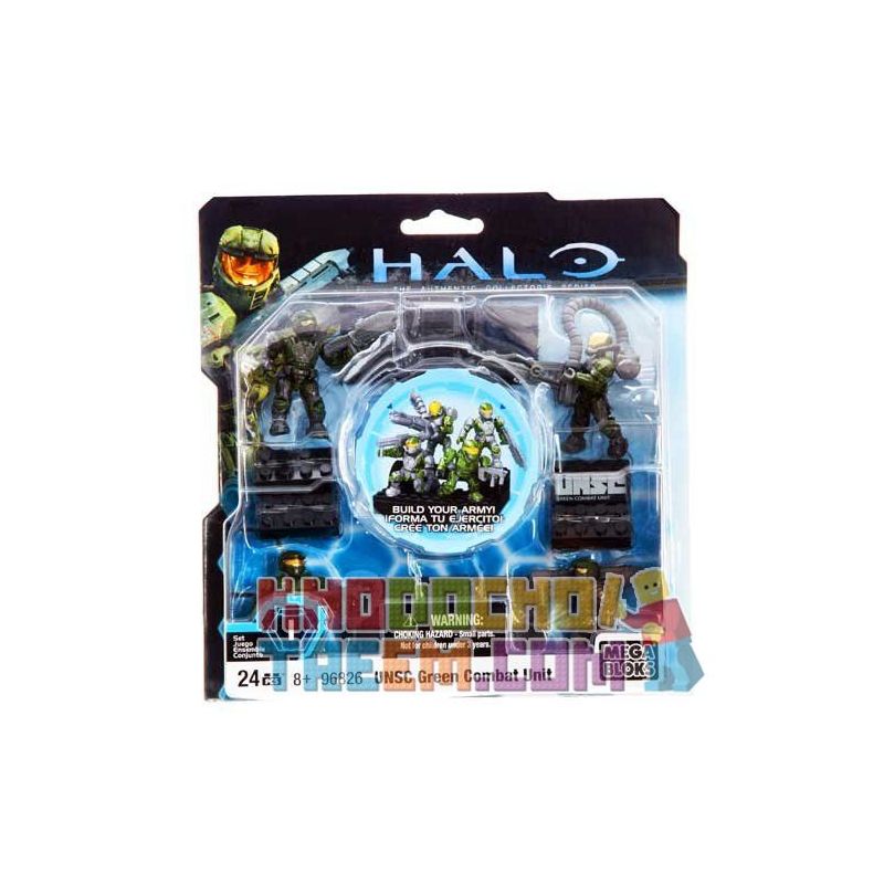 MEGA BLOKS 96826 non  ĐƠN VỊ CHIẾN ĐẤU XANH UNSC bộ đồ chơi xếp lắp ráp ghép mô hình Movie & Game UNSC GREEN COMBAT UNIT Phim Và Trò Chơi 24 khối