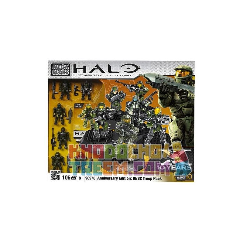 MEGA BLOKS 96970 non  TÚI LÍNH UNSC bộ đồ chơi xếp lắp ráp ghép mô hình Computer Games ANNIVERSARY EDITION UNSC TROOP PACK Trò Chơi 105 khối