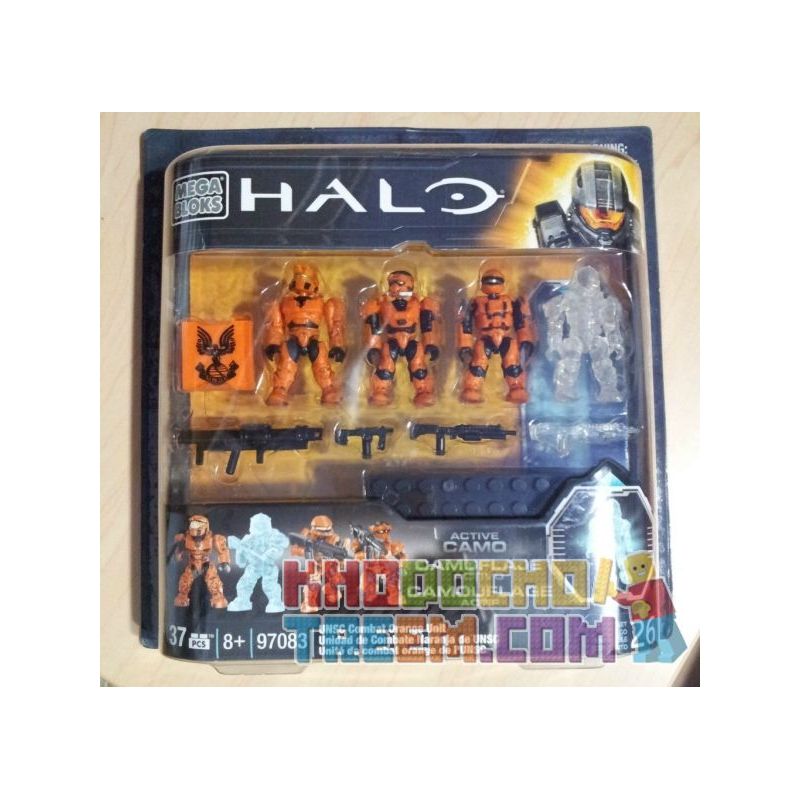 MEGA BLOKS 97083 non  ĐƠN VỊ CHIẾN ĐẤU MÀU CAM UNSC bộ đồ chơi xếp lắp ráp ghép mô hình Movie & Game UNSC COMBAT ORANGE UNIT Phim Và Trò Chơi 37 khối