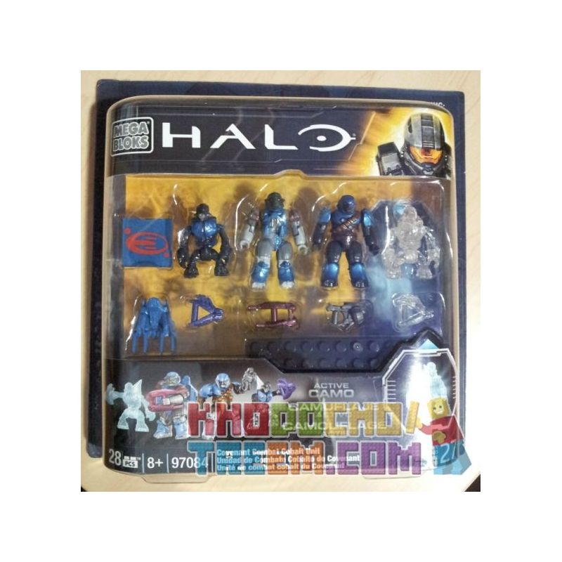 MEGA BLOKS 97084 non  ĐƠN VỊ HOẠT ĐỘNG COBALT STAR LEAGUE bộ đồ chơi xếp lắp ráp ghép mô hình Movie & Game COVENANT COMBAT COBALT UNIT Phim Và Trò Chơi 28 khối