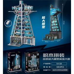 TIGER 55120 non  THÁP AVENGERS ANH HÙNG bộ đồ chơi xếp lắp ráp ghép mô hình Super Heroes AVENGERS TOWER、HERO Siêu Nhân Anh Hùng 5883 khối