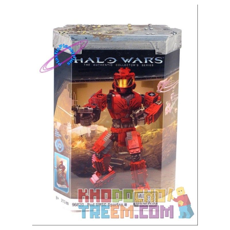 MEGA BLOKS 96820 non  UNSC SPARTAN II MÀU ĐỎ bộ đồ chơi xếp lắp ráp ghép mô hình Frozen RED UNSC SPARTAN II Nữ Hoàng Băng Giá 213 khối