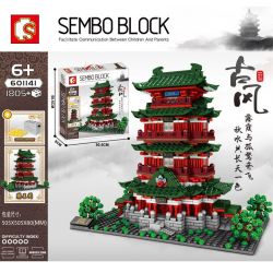 SEMBO 601141 non  GIANG TÂY NANCHANG TENG WANG HÀNG bộ đồ chơi xếp lắp ráp ghép mô hình Architecture PAVILION OF PRINCE TENG、TENGWANG Công Trình Kiến Trúc 1805 khối