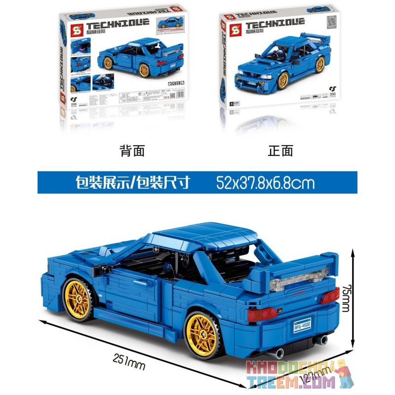 SHENG YUAN SY 8408 non  PHIÊN BẢN SUBARU IMPREZA 22B STI bộ đồ chơi xếp lắp ráp ghép mô hình  TECHINQUE SUBARU 22B Kỹ Thuật Công Nghệ Cao Mô Hình Phương Tiện 896 khối