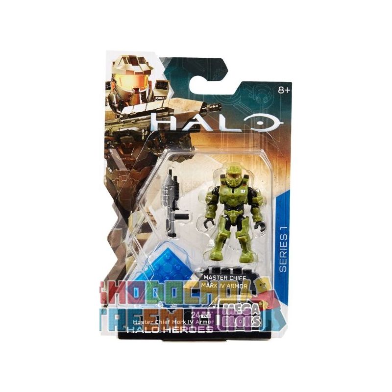 MEGA BLOKS DKW60 non  VUA ĐẦU BẾP bộ đồ chơi xếp lắp ráp ghép mô hình Computer Games HALO HEROES MASTER CHIEF Trò Chơi 24 khối