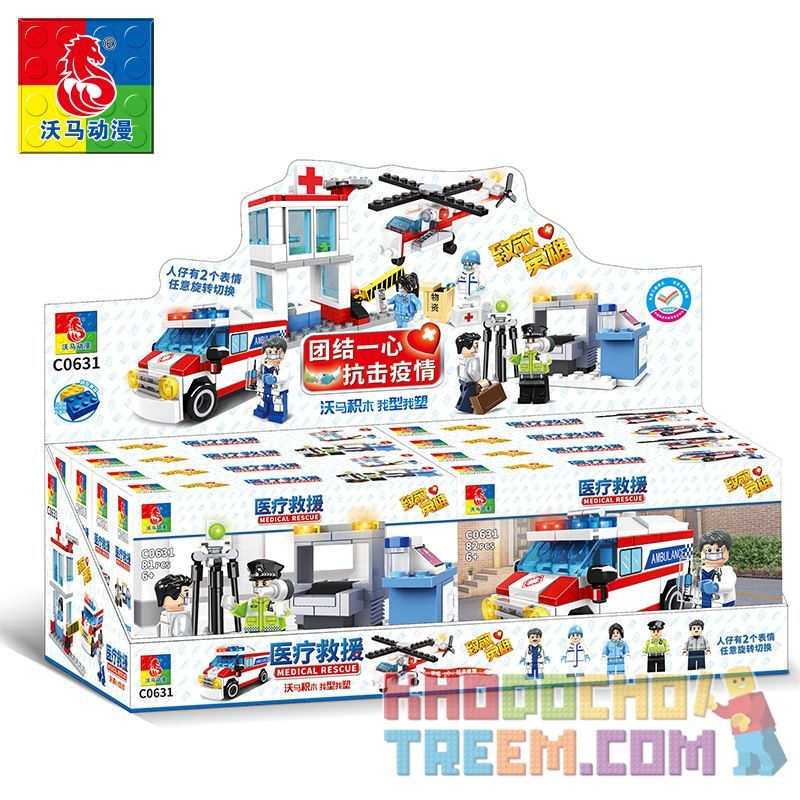 WOMA C0631 0631 non  CỨU HỘ Y TẾ bộ đồ chơi xếp lắp ráp ghép mô hình City MEDICAL RESCUE Thành Phố