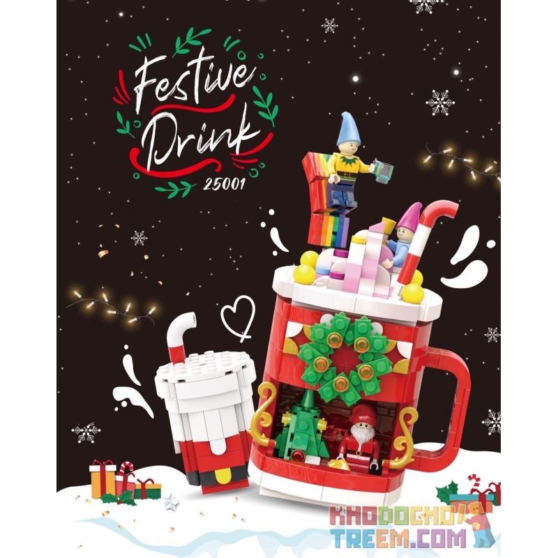 PANTASY 25001 non  ĐỒ UỐNG ĐẶC BIỆT GIÁNG SINH HUYỀN ẢO bộ đồ chơi xếp lắp ráp ghép mô hình Miscellaneous CHIRSTMAN PRESENT FESTIVE DRINK Lung Tung 562 khối