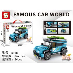 SEMBO 607333 SHENG YUAN SY 5118 non  KỲ NGHỈ MÀU XANH LỖI bộ đồ chơi xếp lắp ráp ghép mô hình Racers FAMOUS CAR WORLD Đua Tốc Độ 269 khối