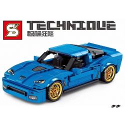 SHENG YUAN SY 8306 non  XE KÉO LÙI CORVETTE Z06 bộ đồ chơi xếp lắp ráp ghép mô hình  CHEVROLET Z06 Kỹ Thuật Công Nghệ Cao Mô Hình Phương Tiện 668 khối