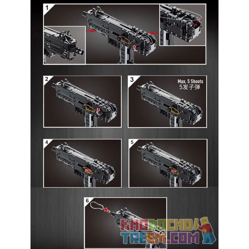 MouldKing 14012 Mould King 14012 non  SÚNG TIỂU LIÊN INGRAM MAC-10 CỦA MỸ bộ đồ chơi xếp lắp ráp ghép mô hình  MAC 10 Kỹ Thuật Công Nghệ Cao Mô Hình Phương Tiện 478 khối