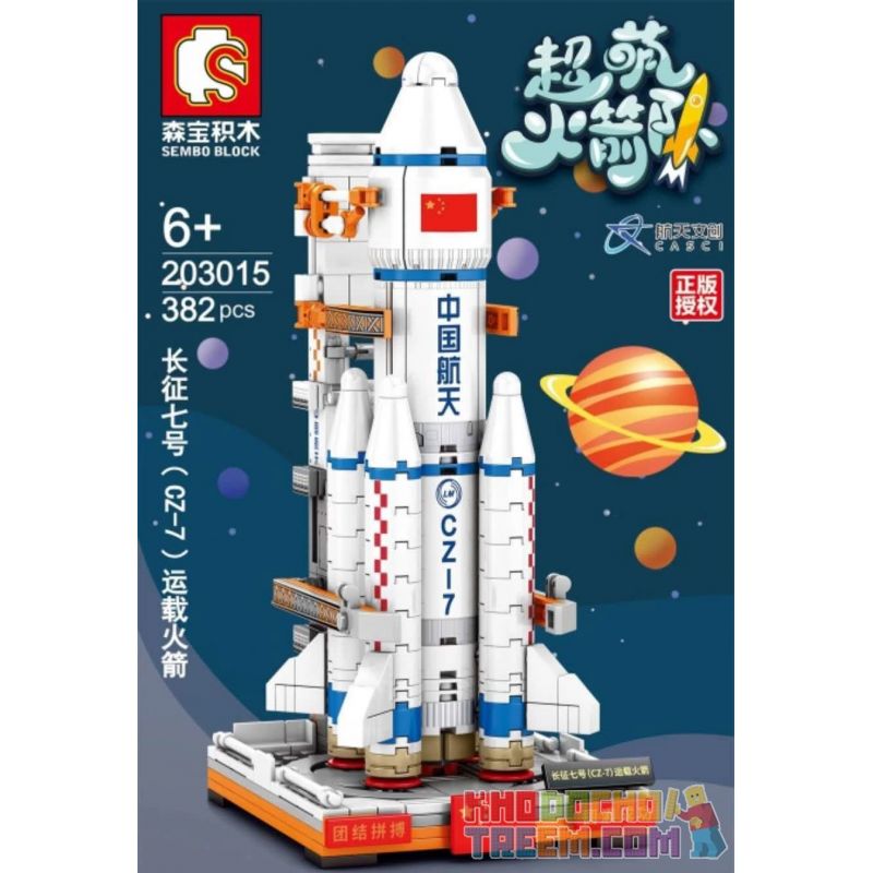 SEMBO 203015 non  TÊN LỬA TÀU SÂN BAY DÀI NGÀY 7 THÁNG 3 bộ đồ chơi xếp lắp ráp ghép mô hình Military Army CZ-7 Quân Sự Bộ Đội 382 khối