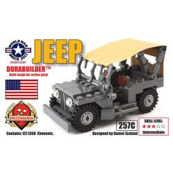 BRICKMANIA 257C non  XE JEEP (BỘ SỰ KIỆN GẠCH TRONG THẾ CHIẾN) bộ đồ chơi xếp lắp ráp ghép mô hình Military Army JEEP (WORLD WAR BRICK EVENT KIT) Quân Sự Bộ Đội 155 khối