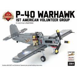 BRICKMANIA 2064 non  BỘ P-40 WARHAWK FIGHTER-PREMIUM BLACK BOX EDITION bộ đồ chơi xếp lắp ráp ghép mô hình Military Army P-40 WARHAWK PREMIUM BLACK BOX EDITION KIT Quân Sự Bộ Đội 506 khối